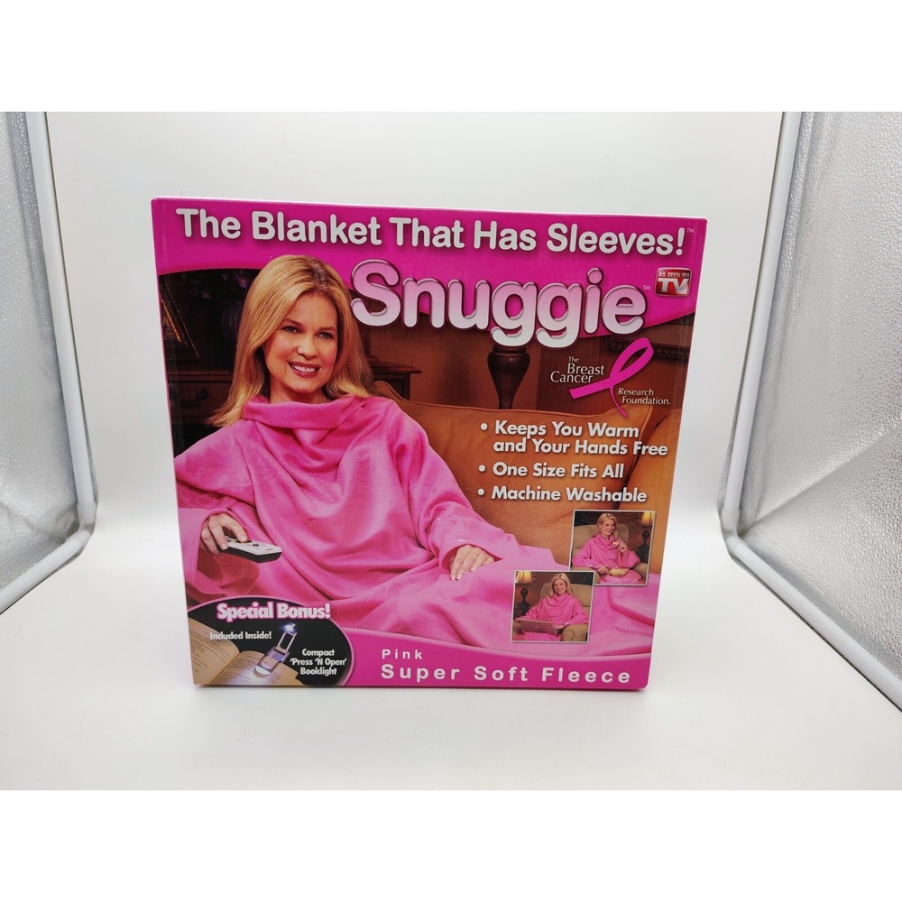 Vintage Snuggie Sleeves Pink New In Box Breast Cancer Society No Reading Light